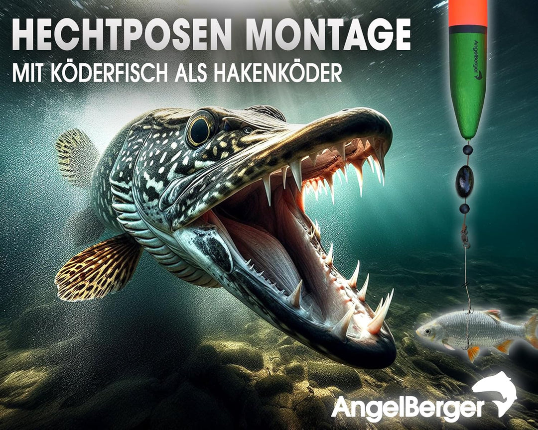 Angel-Berger Steck Angelset Rute Rolle mit Zubehör Angelset Hecht