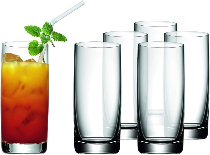 WMF Easy Longdrinkgläser Set 6-teilig, Cocktailglas 350ml, Kristallglas, spülmaschinengeeignet, bruc