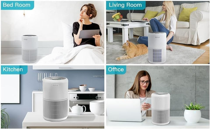 AIRTOK 2PC Luftreiniger, Luftreiniger Allergiker mit Aromatherapiefunktion, 99,97% Entfernung bis 0,