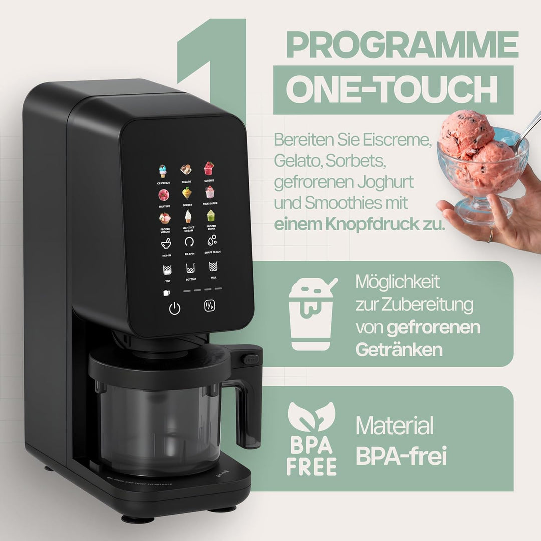 4Swiss Eismaschine Softeismaschine Ice Cream Maker Speiseeismaschine Eismaker für Slush Frozen Yogur