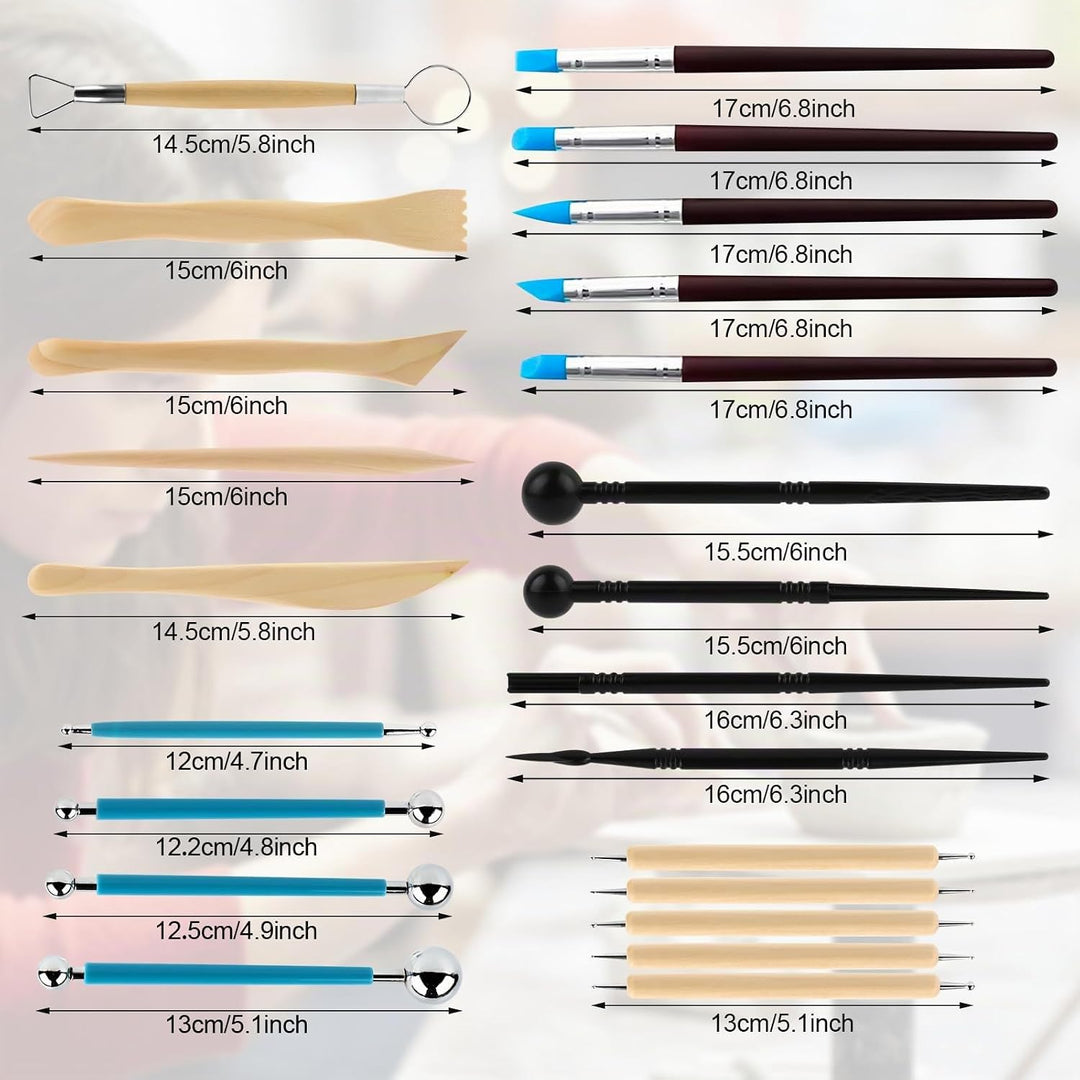 MXTIMWAN 24 Stück Modellierwerkzeug Ton Set, Polymer Clay Sculpting Tools, Keramik Sculpting Ton Wer
