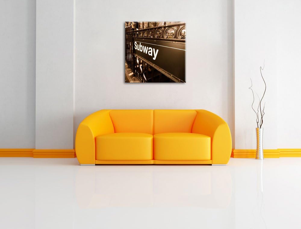 Londoner U-Bahn Subway, Format: 70x70 auf Leinwand, XXL riesige Bilder fertig gerahmt mit Keilrahmen