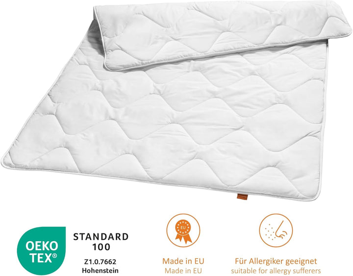 sleepling 190057 Basic 300 leichte Sommerdecke Sommerbettdecke aus 100% Baumwolle Satin 135 x 200 cm
