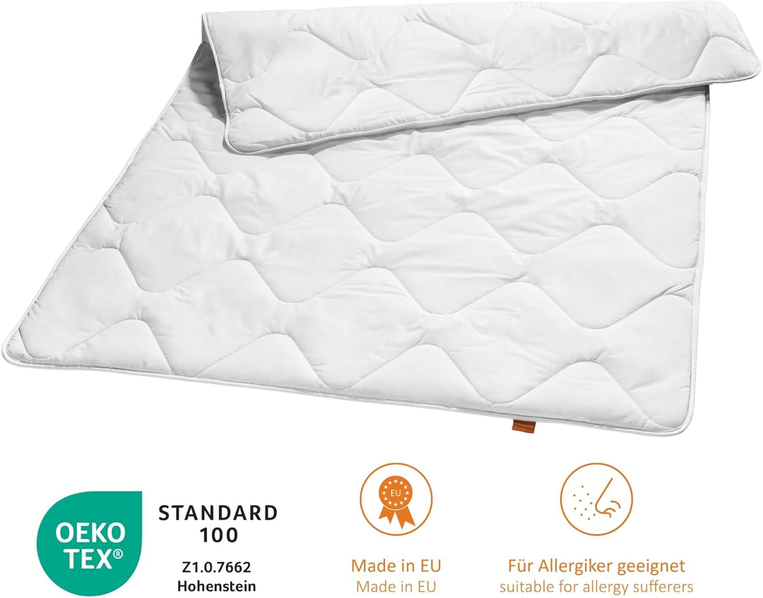 sleepling 191125 2er Set Basic 100 Ganzjahresbettdecke, medium Übergangsdecke, Made in EU,10