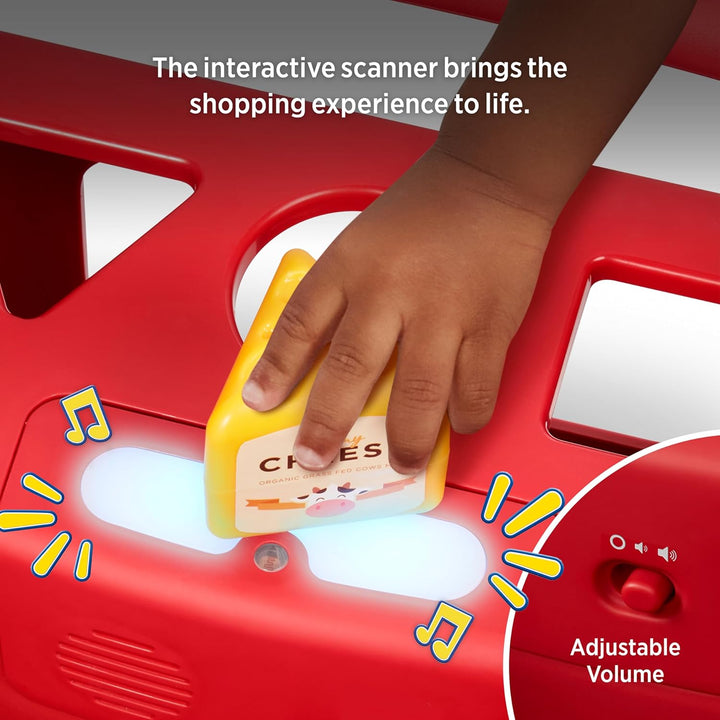 Radio Flyer Scan & Sort Einkaufswagen mit Lichtern und Geräuschen, Rutschspielzeug, Roter Spielzeug-