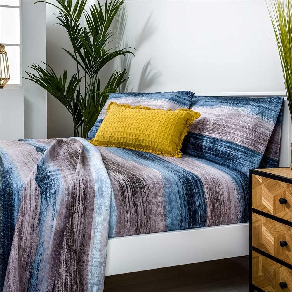 COTTON ARTean Lamba Bettwäsche-Set, 105 x 190/200 cm, hypoallergen. Cama 105 X 190/200 Blau, Cama 10