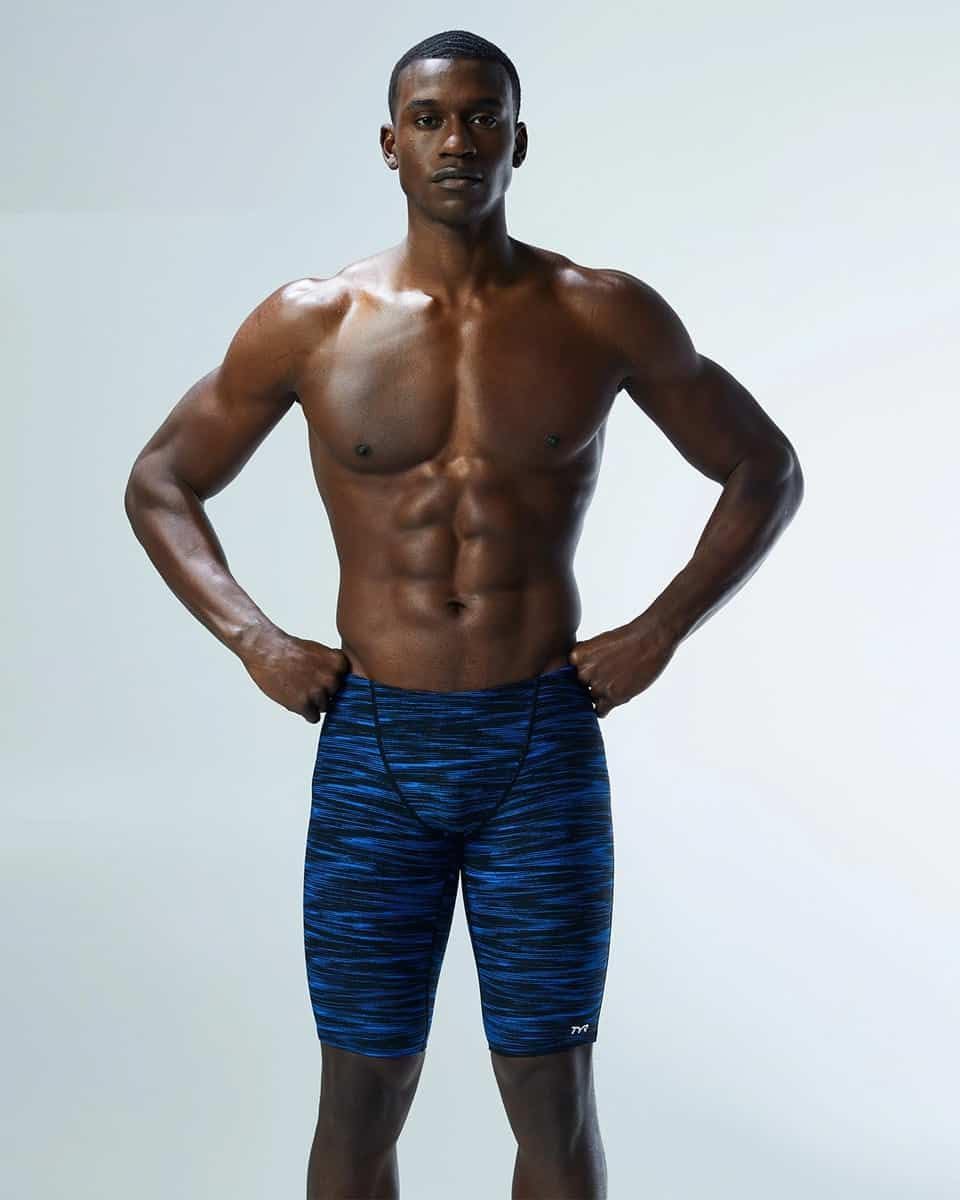 TYR Herren Durafast Elite Athletic Jammer Badeanzug Badehose 36 Blue Fizzy, 36 Blue Fizzy