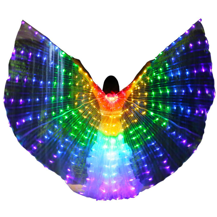 LAMF LED-Bauchtanz-Flügel mit Teleskopstab, leuchtende Schmetterlingsflügel, leuchtendes Performance