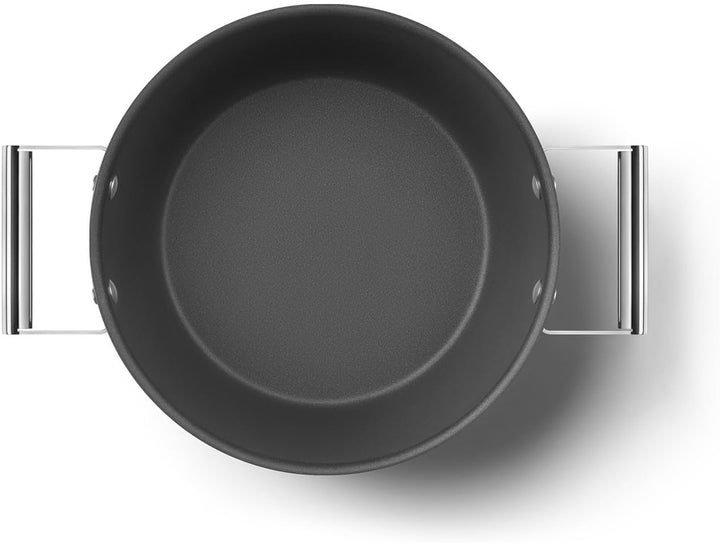 SMEG, Antihaft-Bräter CKFC2611BLM, Durchmesser 26 cm, Seitengriffe aus Edelstahl, für alle Herdarten