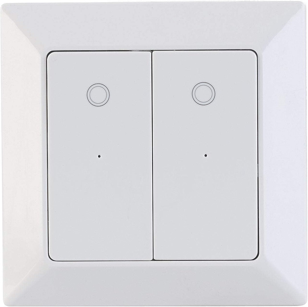 Luminea Home Control WiFi Lichtschalter: 2er-Set Doppel-Lichttaster mit WLAN, App und Sprachsteuerun