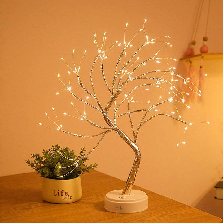 Lunartec Baum Lichterbaum: LED-Lichterbaum, 108 LEDs, USB oder Batterie, 53 cm hoch, goldfarben (Gol