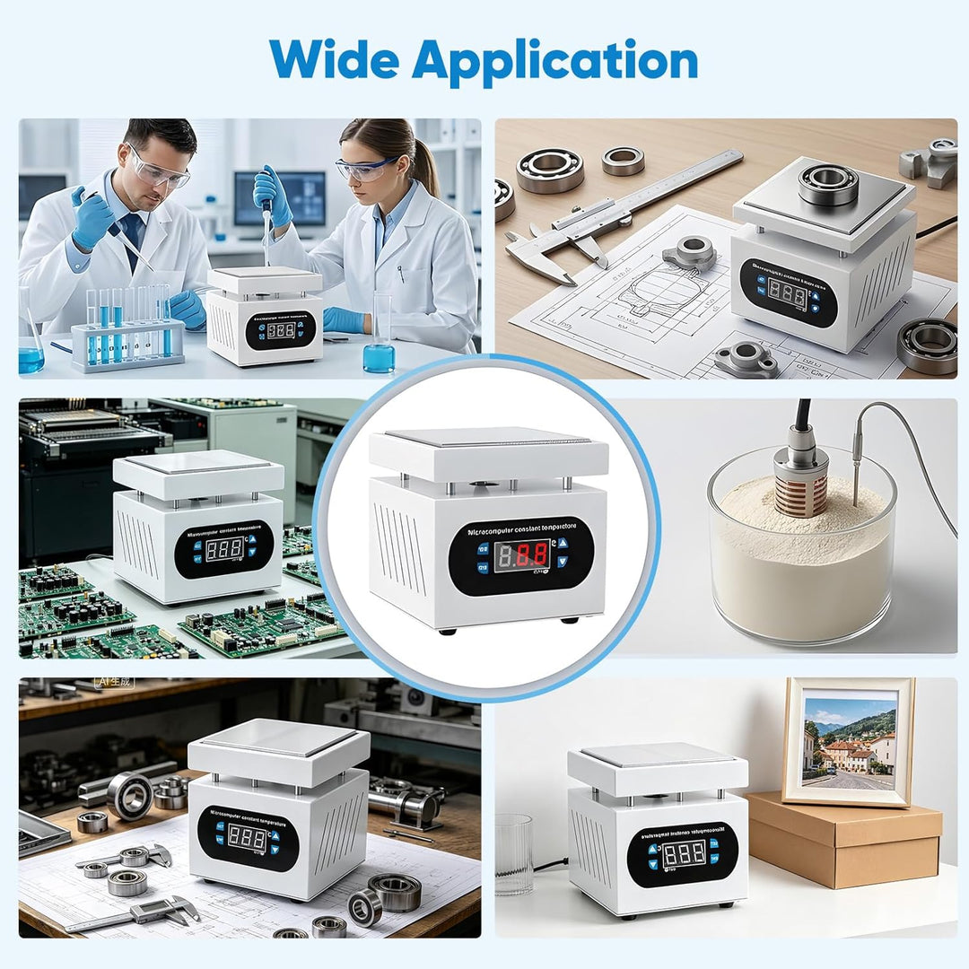 PCB Heizstation, 0-400°C Einstellbare Lötstation Heizplatte mit Digitalanzeige und Anti-Verbrühungsd