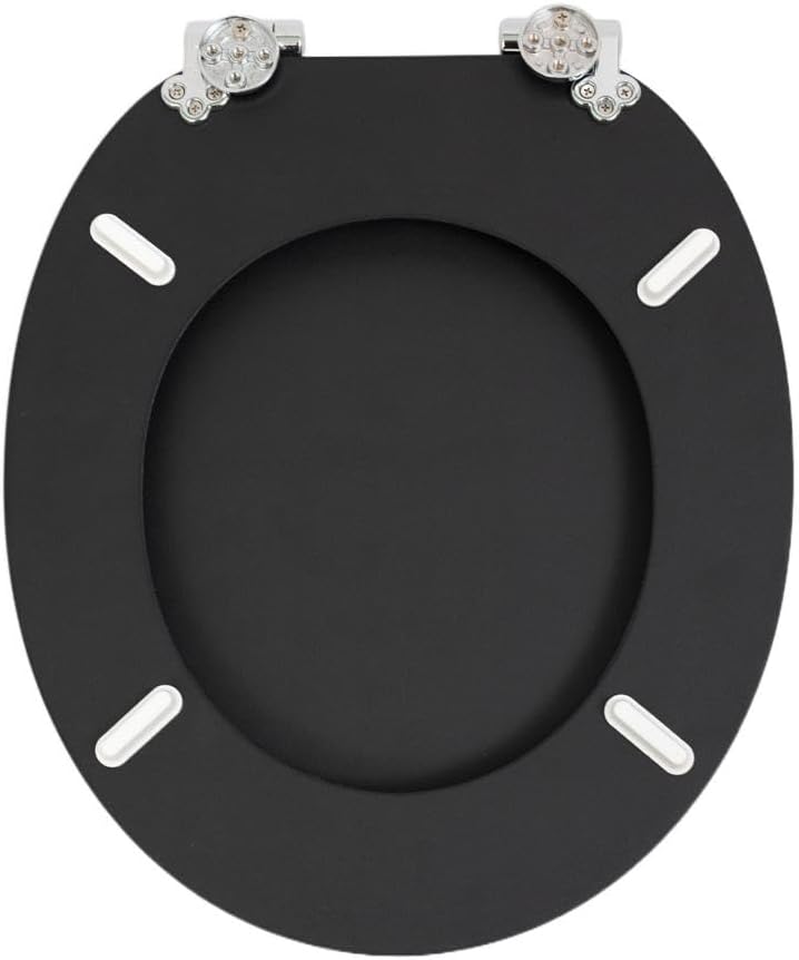 MDF-Toilettensitz, Klodeckel Holz, O-Förmig Toilettendeckel Mit Soft-Close-Mechanismus, Verstellbare