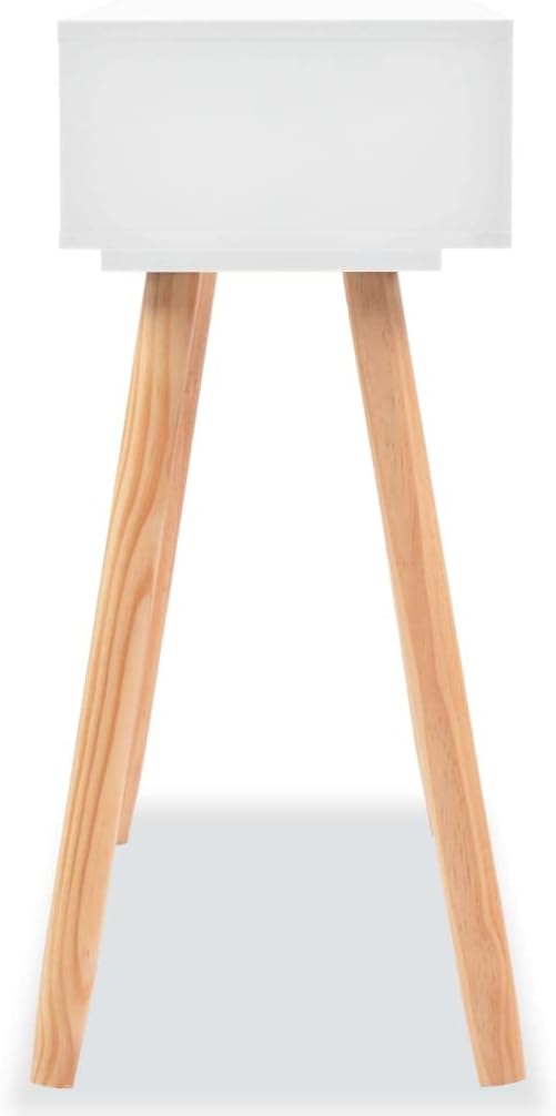 vidaXL Pinienholz Massiv Konsolentisch Tisch Schreibtisch Konsole Ablagetisch Weiss, Wei&#xDF;
