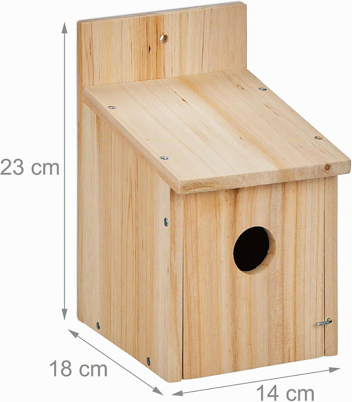 Relaxdays Nistkasten Bausatz für Vögel, 2er Set, 35 mm Einflugloch, HBT 23x14x18 cm, Vogelhaus selbe