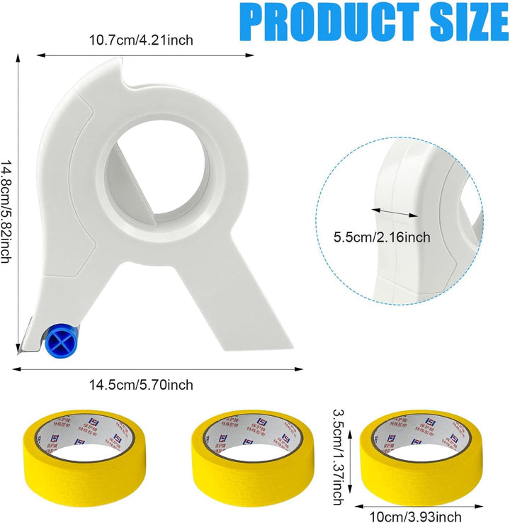 1 Stück Malerkrepp Abroller, Tragbarer Malerkrepp Abroller Wand mit 3 Rolle Malerkrepp Kreppband für