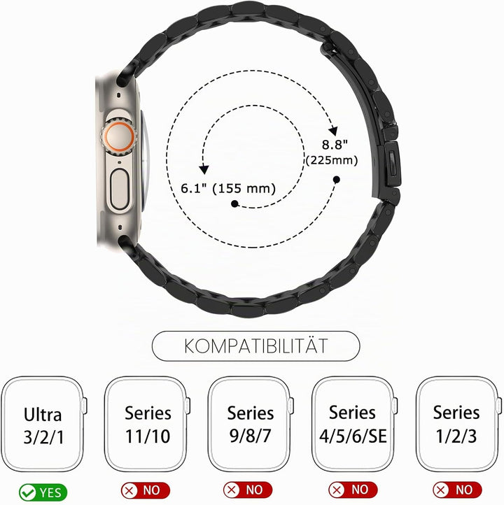 Tasikar Armband Kompatibel mit Apple Watch Ultra Armband 49mm Prämie Edelstahl Metall Ersatz Armband