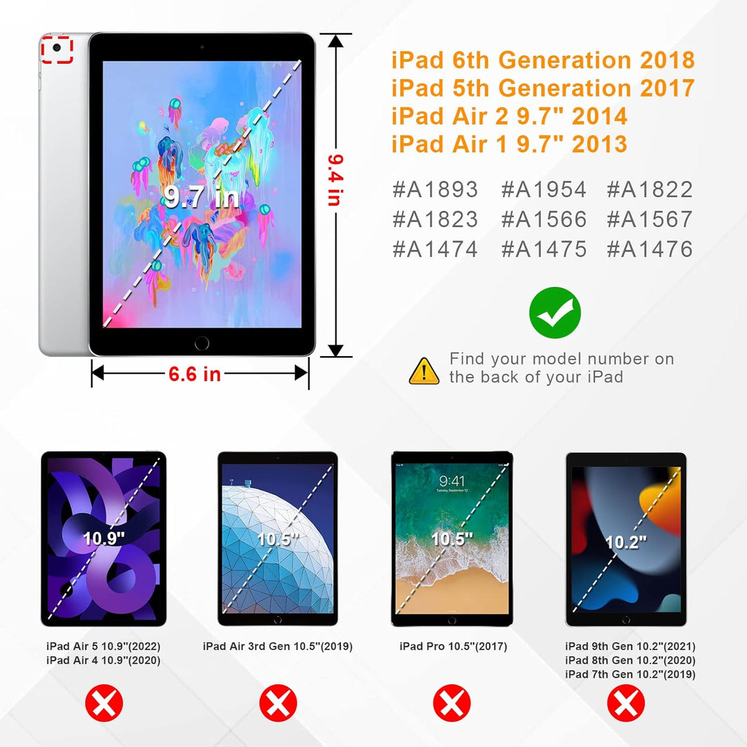 Fintie Beleuchtete Tastatur Hülle für iPad 9.7 Zoll 2018 2017 / iPad Air 2 / Air 1 - Ultradünn Schut