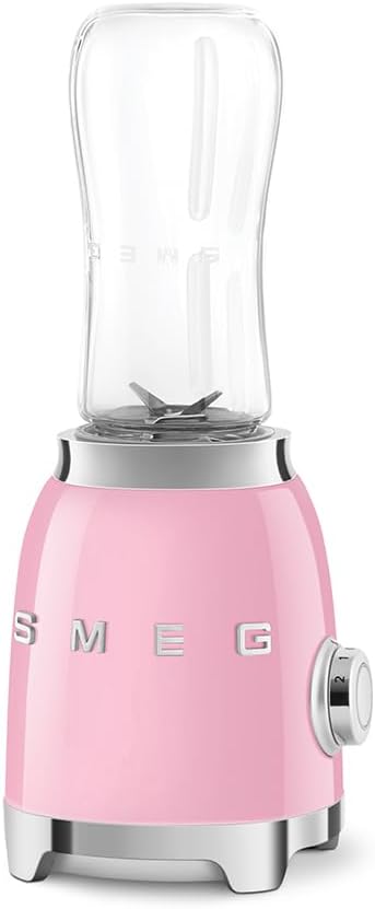 SMEG, Personal Blender PBF01PKEU, 2 Geschwindigkeitsstufen, Doppelklinge aus Edelstahl, 2 x 600 ml F