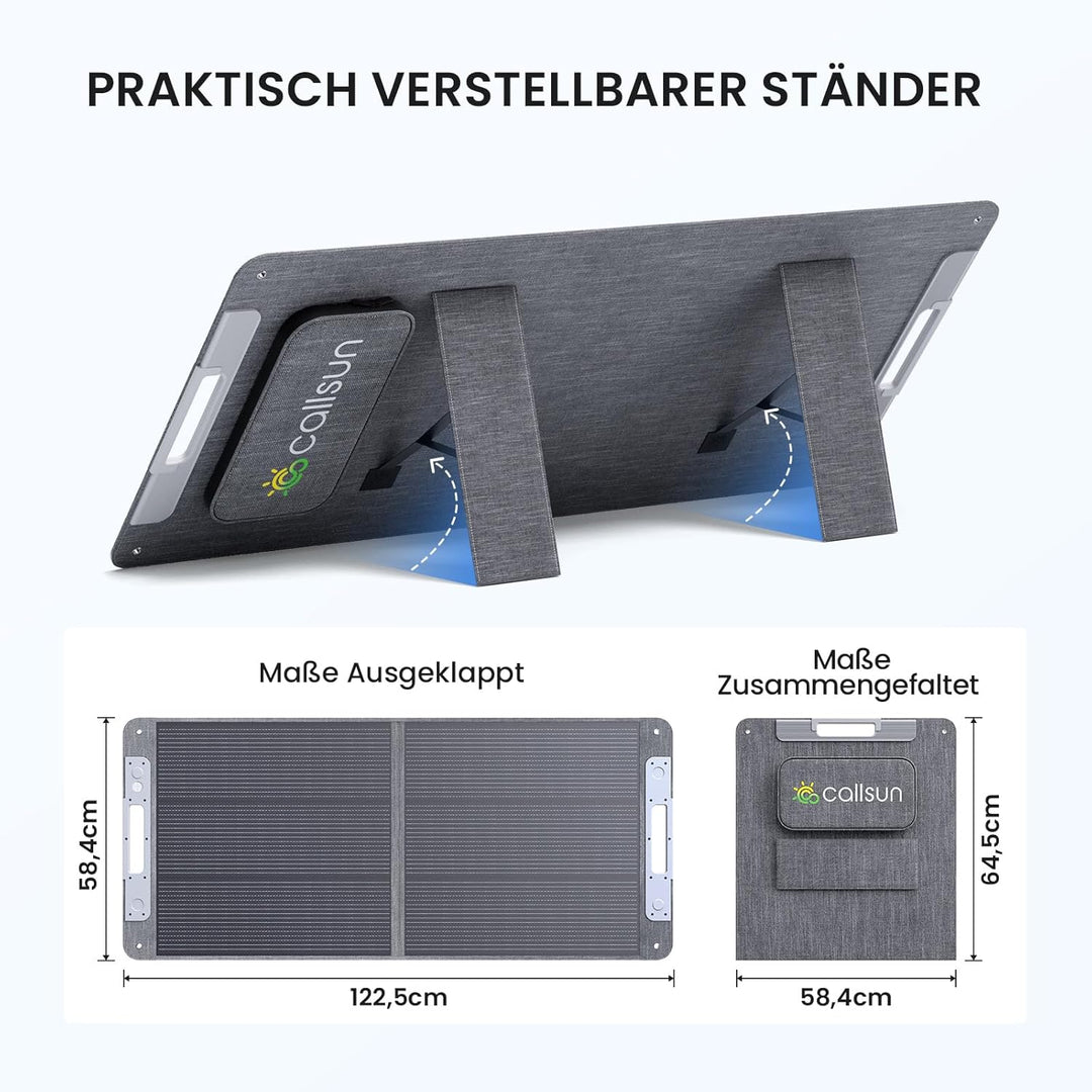 110W 19.8V Solarpanel Faltbar, N-Type 16BB Tragbares Monokristalline Solarmodule,USB-A (3.0) & USB-C