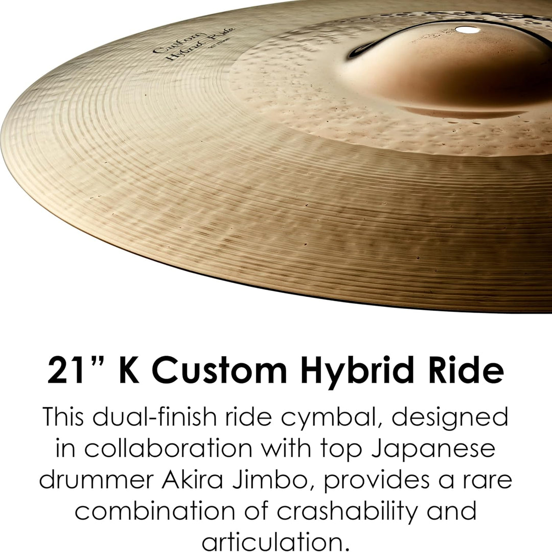 Zildjian K Custom Series - 21" Hybrid Ride Cymbal, Mehrfarbig 21 Zoll Hybrid Ride, 21 Zoll Hybrid Ri