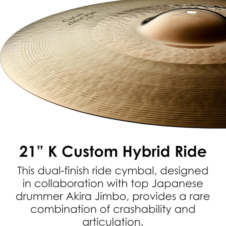 Zildjian K Custom Series - 21" Hybrid Ride Cymbal, Mehrfarbig 21 Zoll Hybrid Ride, 21 Zoll Hybrid Ri