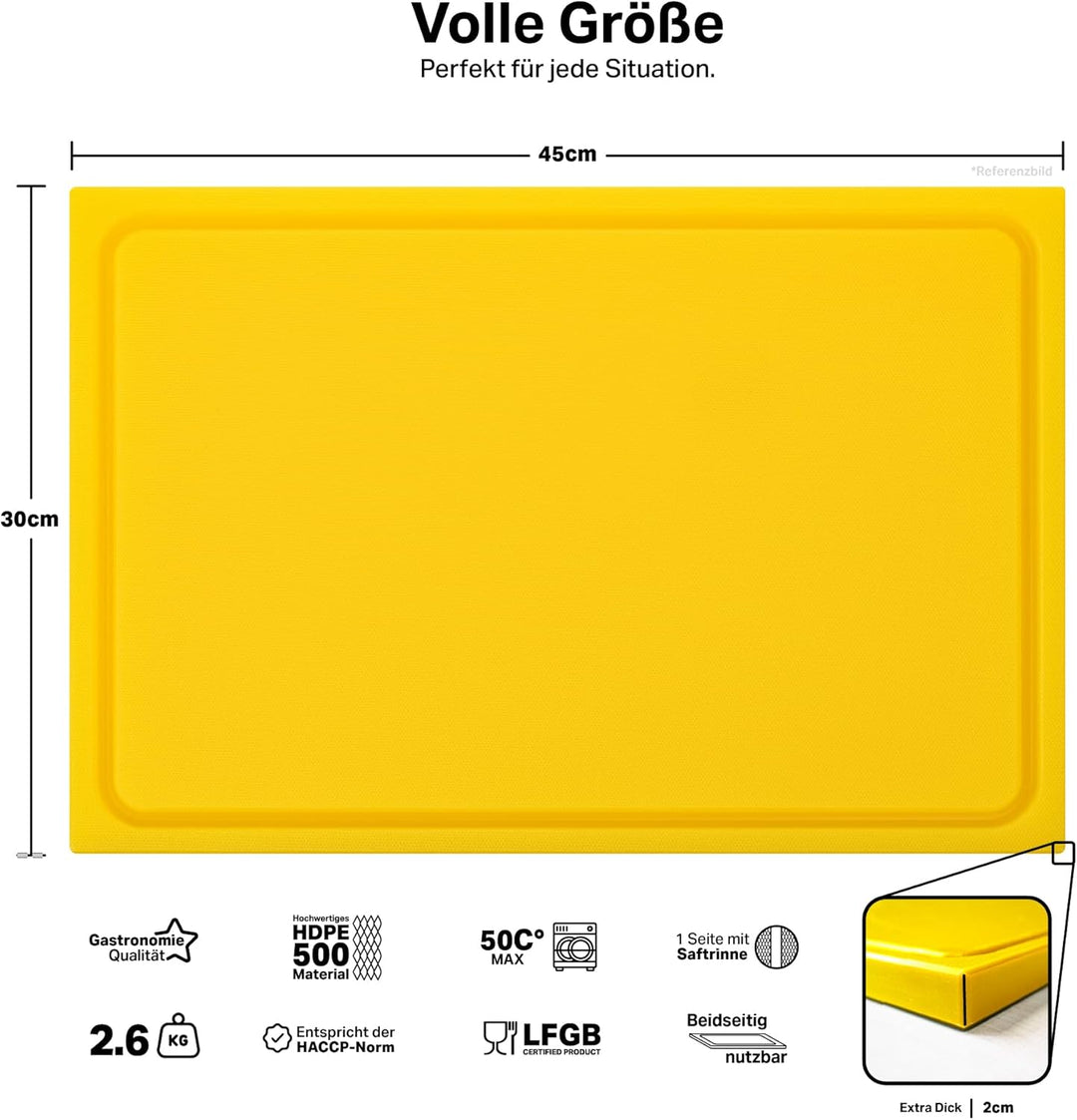MUVELL stabiles Schneidebrett Kunststoff Spülmaschinenfest, EXTRA dick, messerschonend | Farben & Gr
