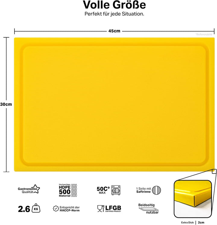 MUVELL stabiles Schneidebrett Kunststoff Spülmaschinenfest, EXTRA dick, messerschonend | Farben & Gr