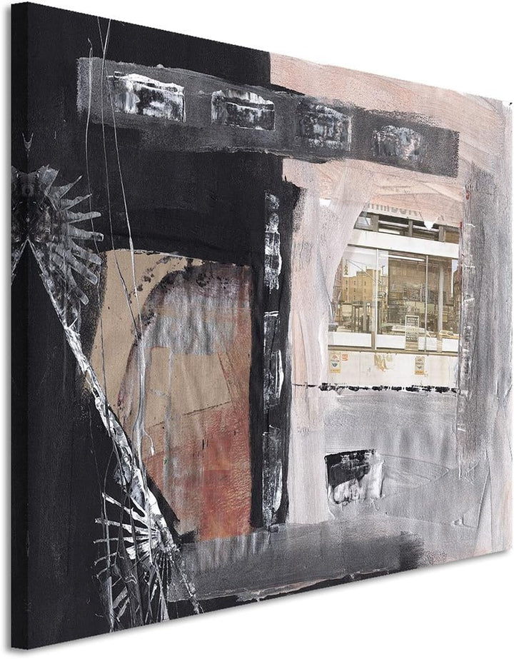 Paul Sinus Art 80x60cm Fotoleinwand Leinwanddruck Kunstdruck Wandbild schwarz grau beige braun
