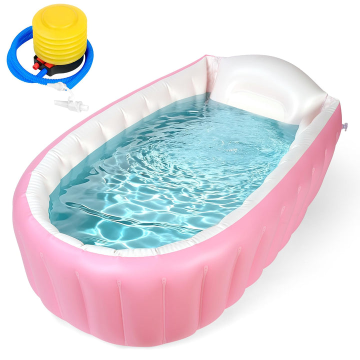 Aufblasbare Badewanne für Kinder Tragbare Säuglings Badewanne Baby mit Luftpumpe Reise Tragbare Reis