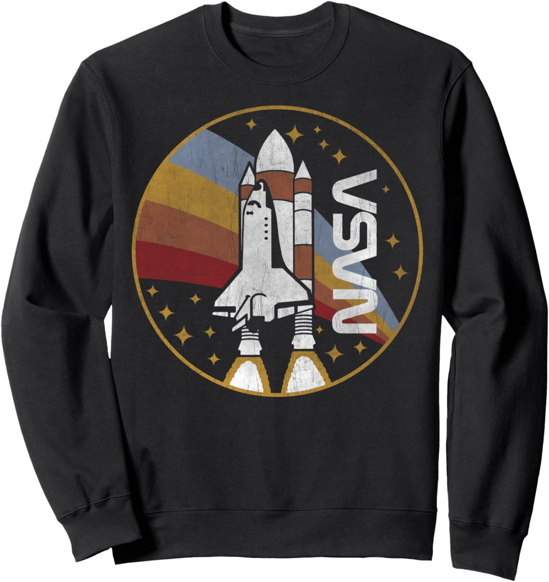 NASA Space Shuttle Sunset Retro Poster Sweatshirt
