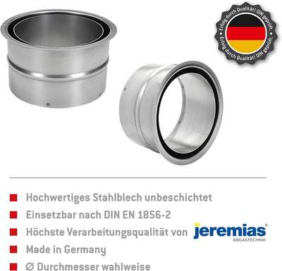 Doppelwandfutter + 2kg Schamottemörtel. Doppelwandfutter in unterschiedlichen Ø zum anschliessen von
