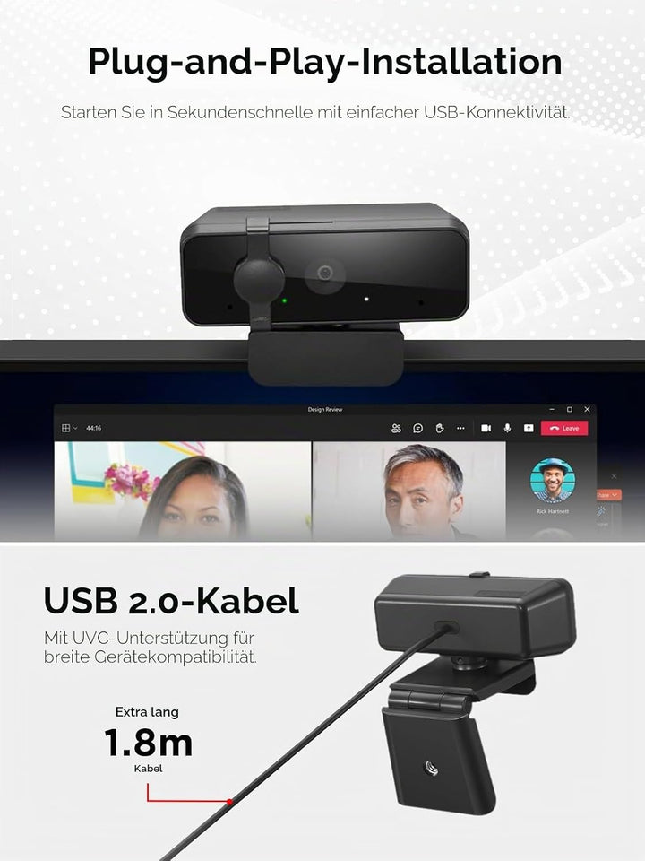 Lenovo Essential Fhd Gen2 Webcam 1920 X 1080 Pixels USB 2.0, 4XC1S15018