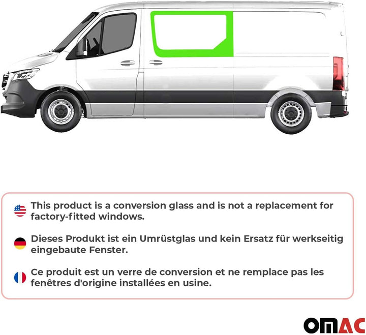 Seitenfenster kompatibel mit Mercedes Sprinter W906 2006-2018 Links Schiebetür L2 L3 L4