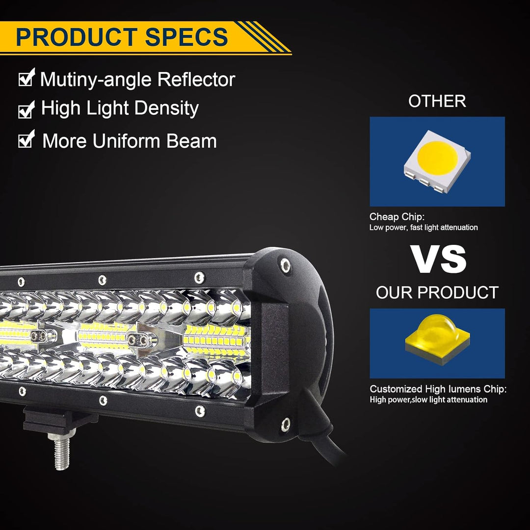 AUXTINGS 38 cm 300W LED Arbeitslicht Leiste Lichtstange LED Zusatzscheinwerfer Dreifache Licht Off R