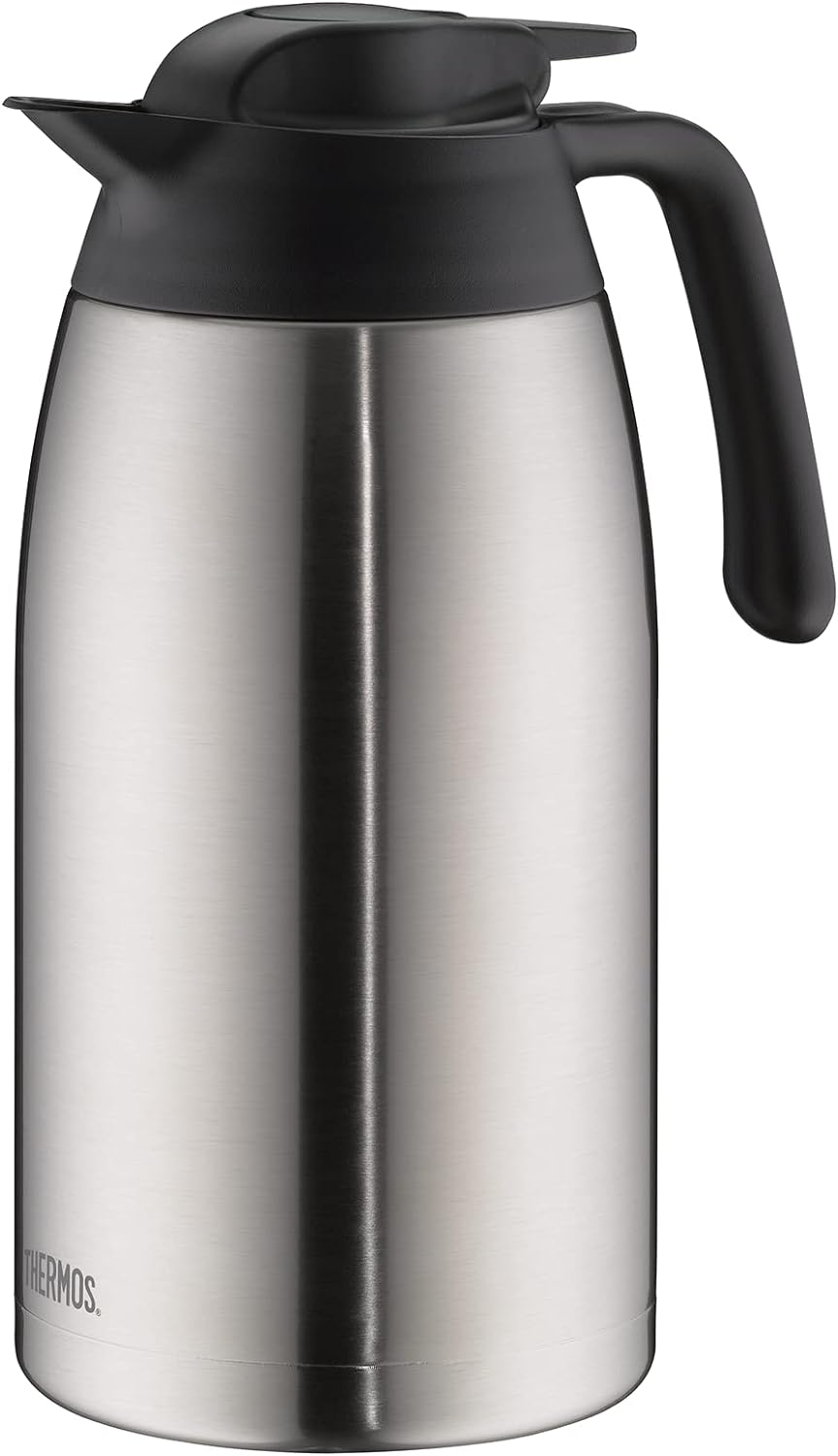 THERMOS Kaffeekanne THV, Thermoskanne Edelstahl 2L, Edelstahleinsatz, grosse Öffnung, spülmaschinenf