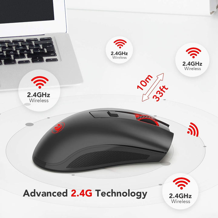 Redragon M652 Optische 2.4G Wireless Maus mit USB-Empfänger, tragbare Gaming & Office Mäuse, 5 einst