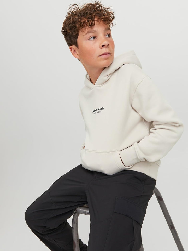JACK & JONES Boy Kapuzenpullover Gedruckt Kapuzenpullover Junior 128 Moonbeam, 128 Moonbeam
