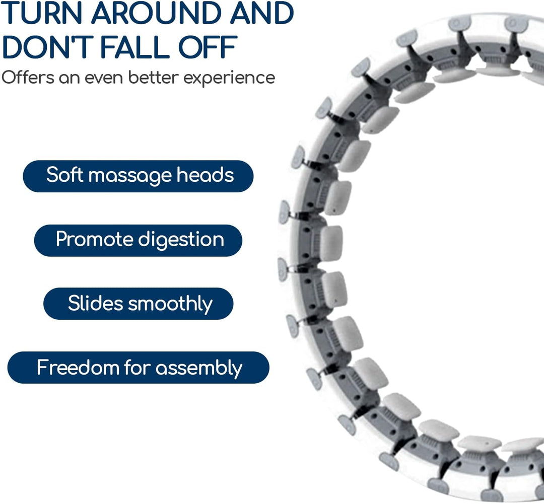 EDIFIT, Hula Hoop Reifen Erwachsene, Kinder, mit Gewicht, Abnehmen, Grössenverstellbar, 24 Segmente,