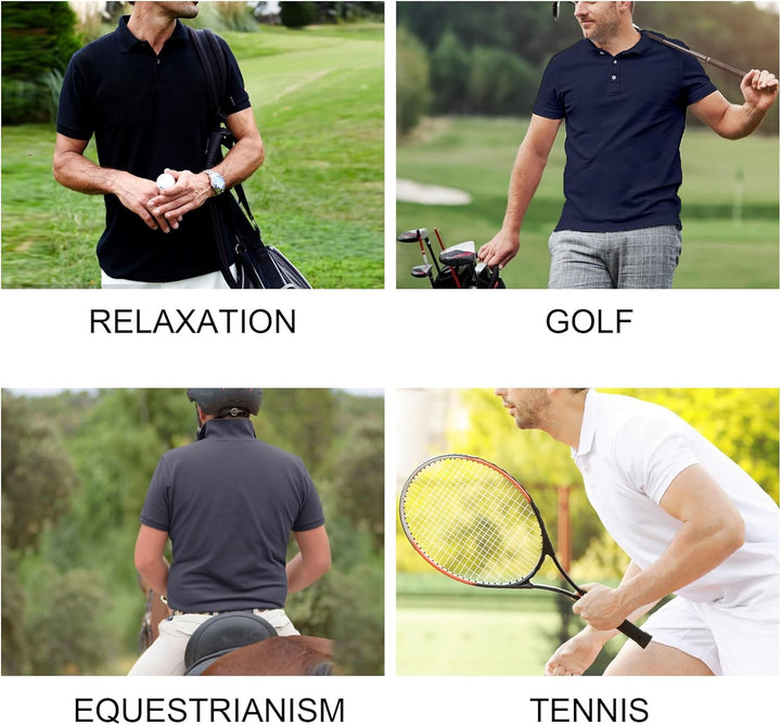 Liking Herren Basic Poloshirt Baumwolle Polo Shirts Polohemd Kurzarmshirt mit Knopfleiste Atmungsakt