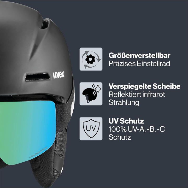 uvex Unisex Kinder S56s317 Skihelm & Skibrille black matt 51-55 Single, black matt 51-55 Single