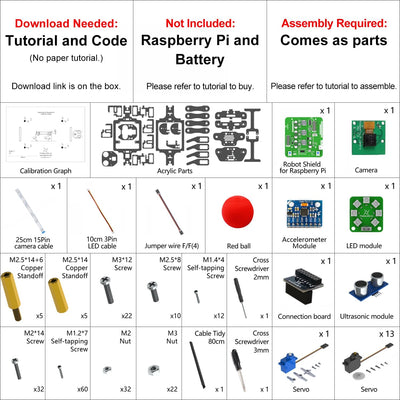 Freenove Robot Dog Kit for Raspberry Pi 4 B 3 B+ B A+, Walking, Self Balancing, Ball Tracing, Face R