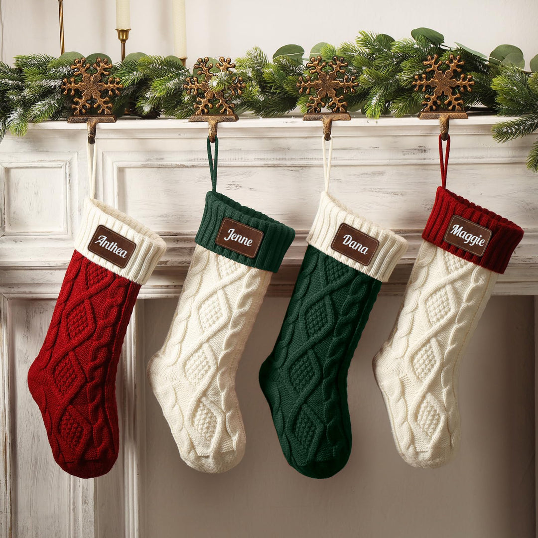 NIBESSER Weihnachtsstrumpf Personalisiert 2er Set Nikolausstrumpf mit Benutzerdefinierte Namen 18” G