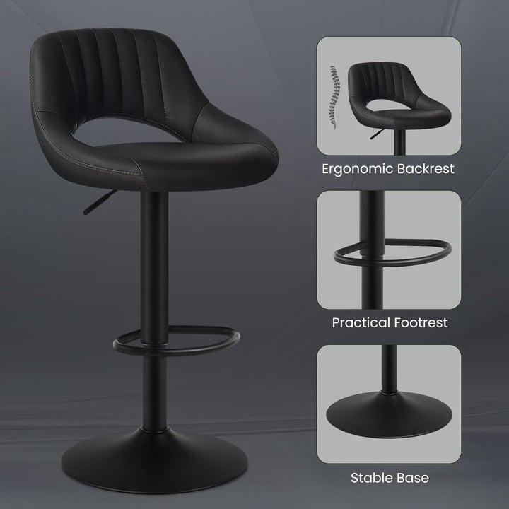 EUGAD 0666BY-2 2X Barhocker Designer Hocker Tresenhocker Bistrohocker 360° drehbar stufenlos höhenve