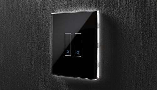 iotty Smart Schalter 2 Fach WiFi SmartHome Switch Lichtschalter Touch Glas Schwarz E2-12