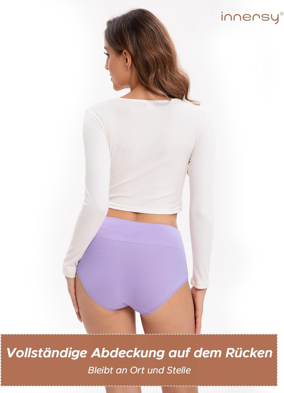 INNERSY Unterhosen Damen Baumwolle Stretch Slips Hohe Taille Weiche Unterwäsche Frauen 5er Pack S Fr