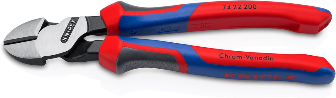 Knipex Kraft-Seitenschneider schwarz atramentiert, mit Mehrkomponenten-Hüllen 200 mm 74 22 200 Komfo