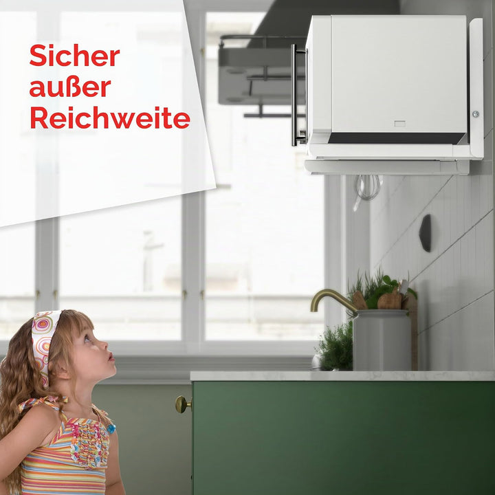 AVF EM60W-A Universal-Mikrowellen-Halterung zur Wandmontage, Weiss, Arme ausziehbar von 29,2 cm bis