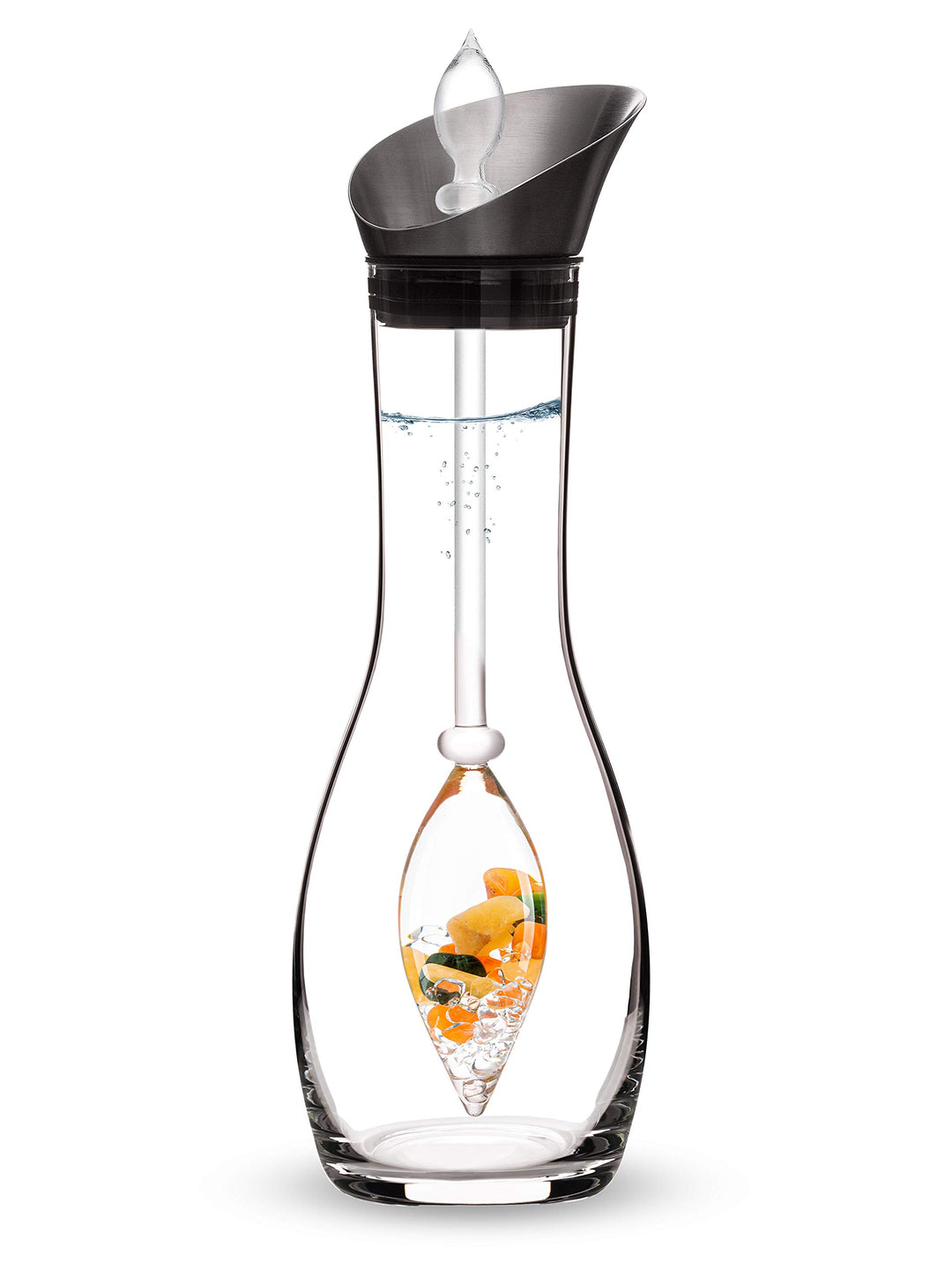 VitaJuwel HAPPINESS Edelsteinwasserset für Zuhause (Karaffe Era & Phiole) mit Jade, Orangencalzit, K