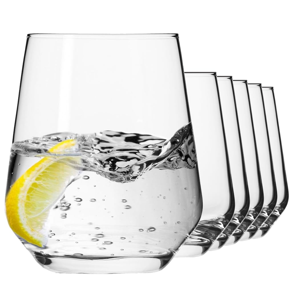 KIAPPO Trinkgläser | Set mit 6 Gläsern Splendor Wassergläser | modernes Design für Wasser und kalte
